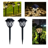 2pcs Solar Pathway Landscape Lamp Outdoor Waterproof LED Solar Garden Stake Light for Lawn Yard Patio Hallway Decoration