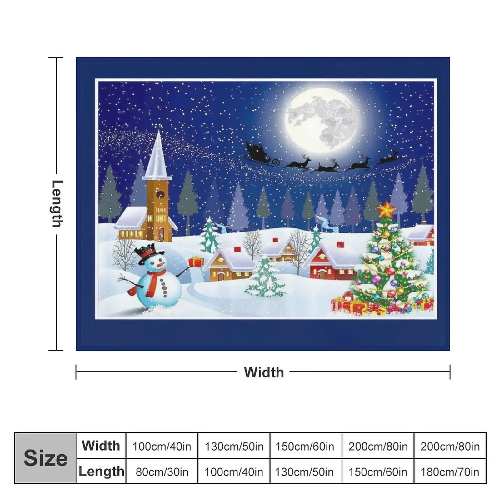 CHRISTMAS : Winter Country Scene Print Throw Blanket Blankets Sofas Of Decoration blankets and throws Blankets