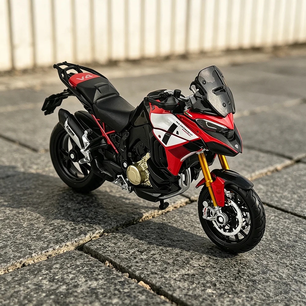 Bburago 1:18 Motorradmodell Spielzeug Neues Modell Ducati Multistrada V4 Klassische und exquisite Sammlung von Druckgusslegierungsmodellen
