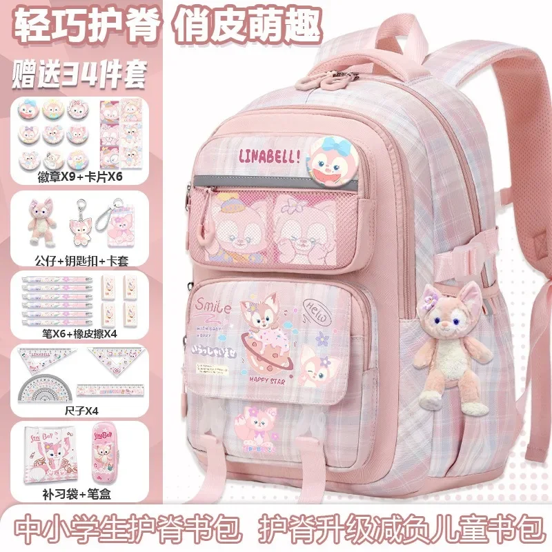 

Disney Lina Bell Cute Schoolbag Primary Secondary School Student Large Capacity Backpack Fashion Backpack Burden Reduction New