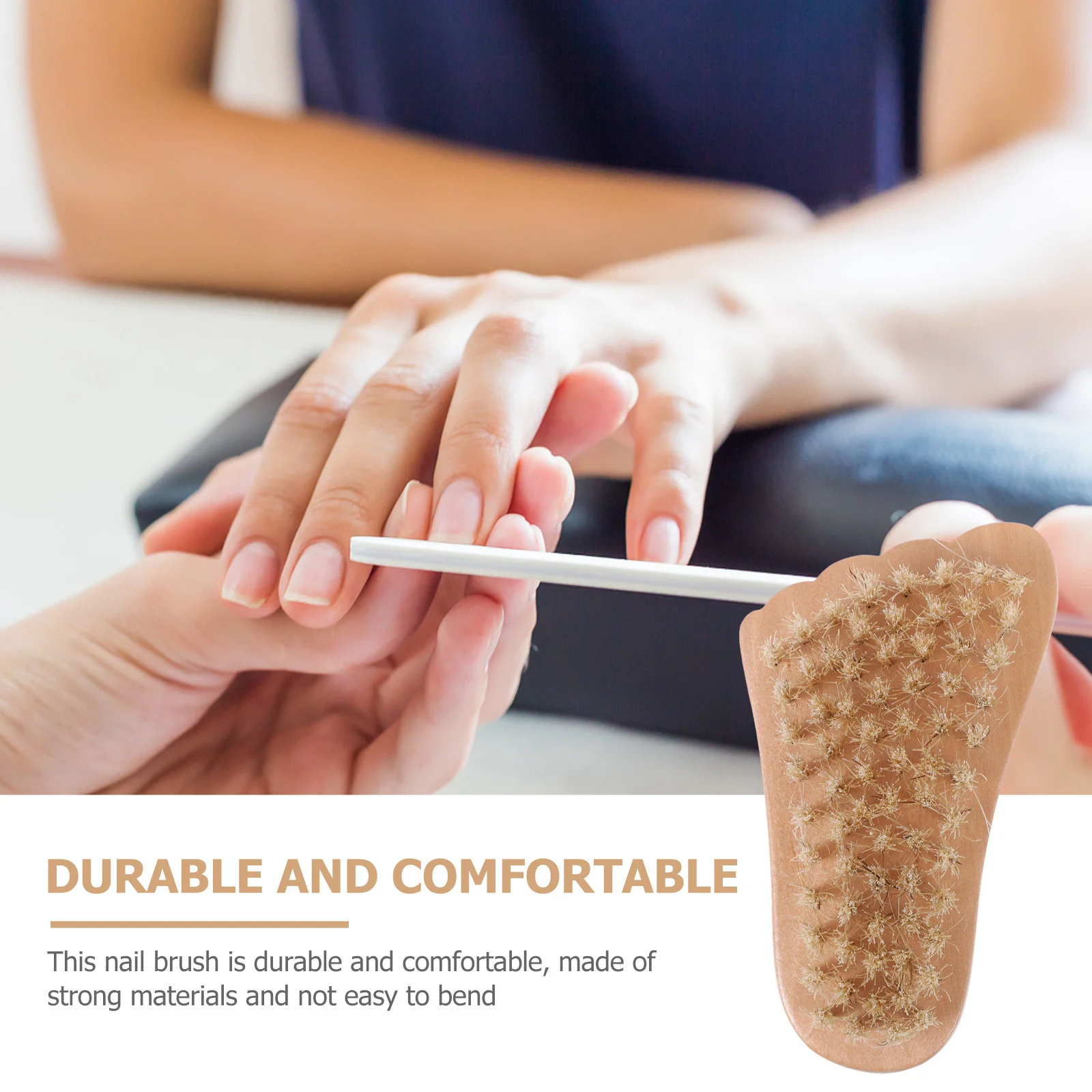1Pcs Compact Wooden Nail Brush for Large Area and Partial Cleaning Durable Bristles Portable Nail Care Tool Fingernail Brush