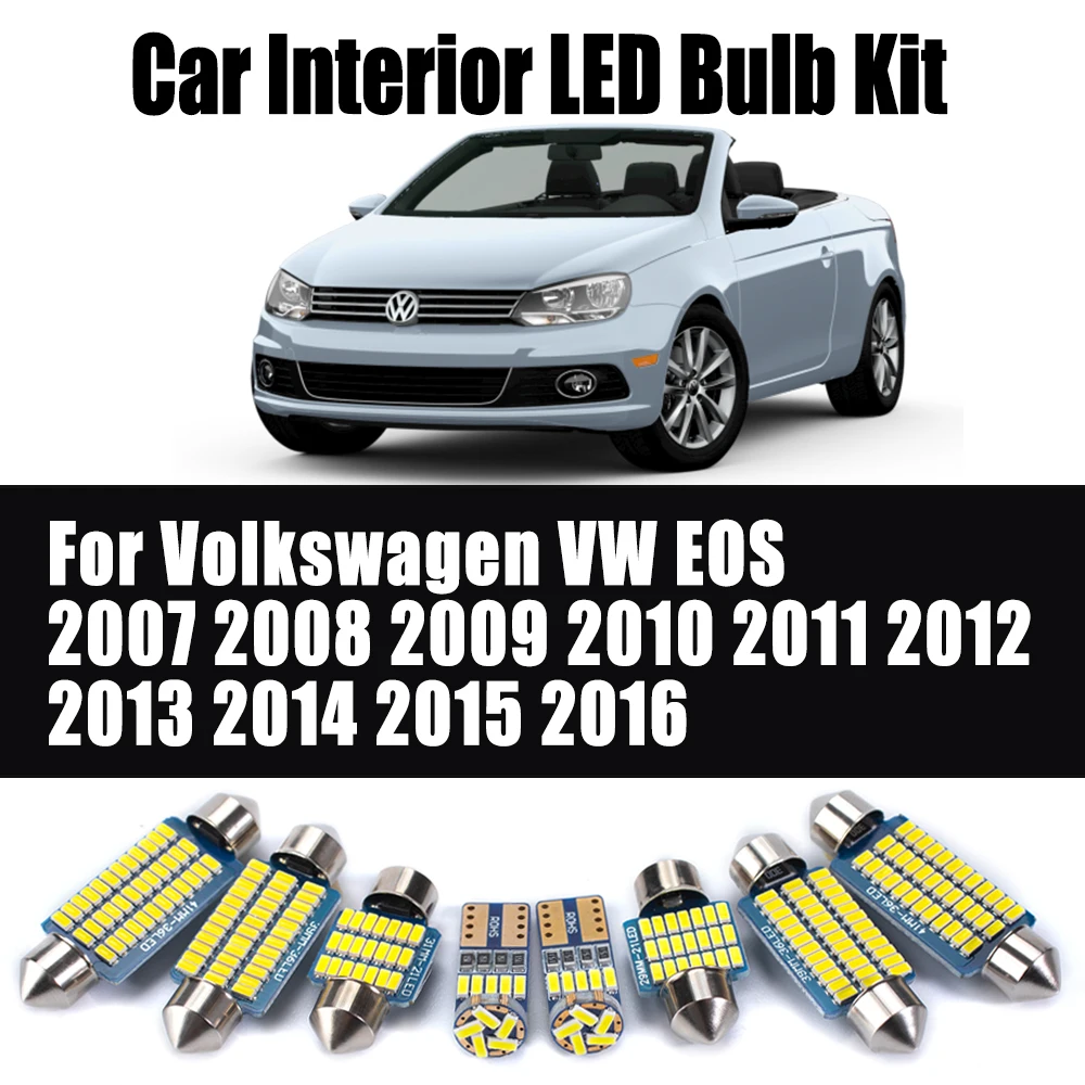 Canbus LED الداخلية القراءة خريطة قبة مصابيح كهربائية عدة ل Volkswagen VW EOS 2007- 2011 2012 2013 2014 2015 2016 اكسسوارات السيارات