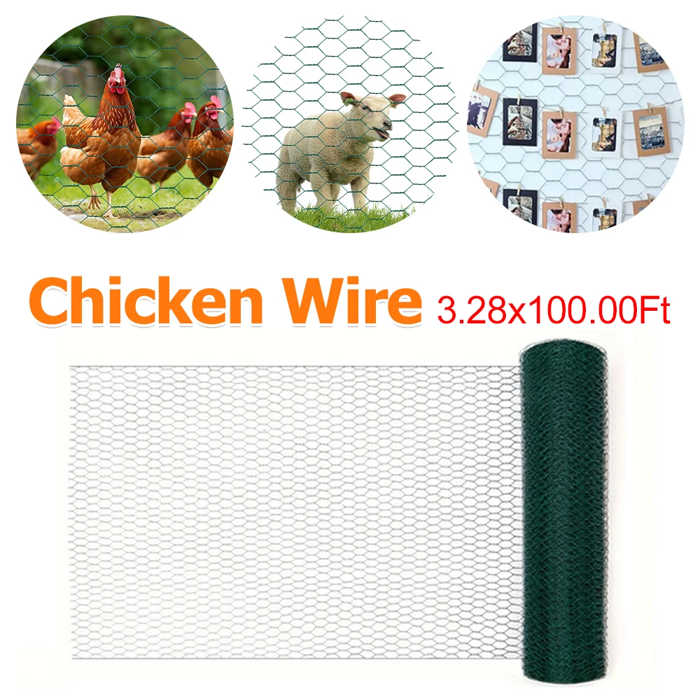 

3.28x100Ft Chicken Wire Hexagonal Mesh Poultry Wire Netting Chicken Coop Rabbit Wire Garden Poultry Netting for Poultry Garden