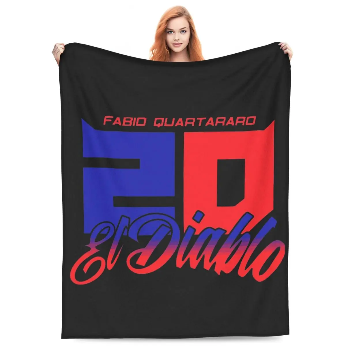Fabio Quartararo El Diablo Number Blankets Flannel Sofa Throw Blanket Breathable for Home Bedroom Travel Throws Bedspread Quilt