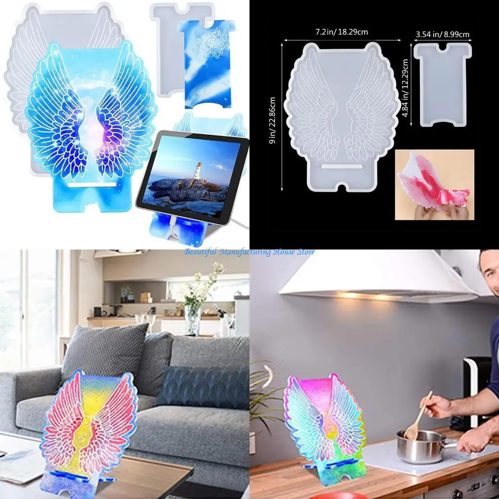 

E56A форма для телефона в форме крыльев, держатель для телефона, форма для эпоксидной смолы, подставка для сотового телефона, из