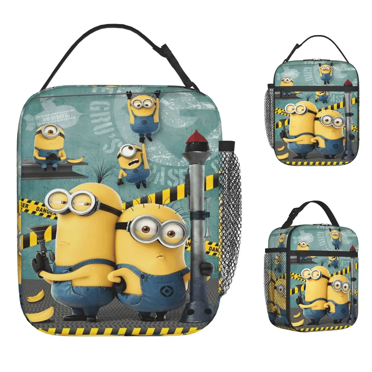 حقيبة تبريد معزولة لأكياس الغداء من إم مينيونز كيفن تيم   حاوية الغداء Despicable Me عالية السعة حمل صندوق الغداء بينتو الحقيبة