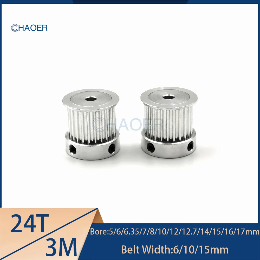 

HTD3M 24 Teeth Timing Pulley Bore 5/6/6.35/7/8/10/12/12.7/14/15/16/17mm For 3M Belt Width 6/10/15/25mm 24Teeth Synchronous Wheel