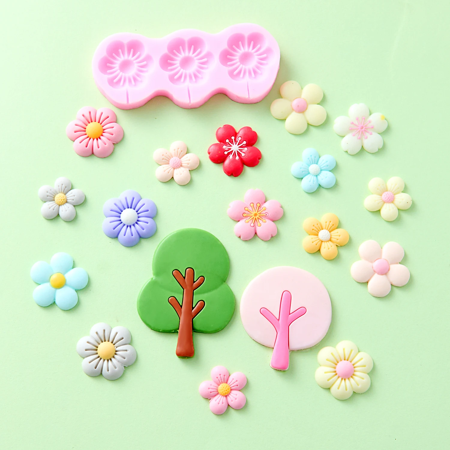 

Petal Flowers Silicone Molds Cake Dessert Decoration Small Tree Plum Blossom Cherry Fondant Chocolate Mould Cake Decoration
