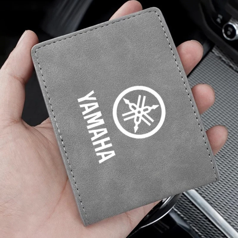 Suede Motorcycle Driver's license Short Wallet Men Card Storage Bag For Yamaha R1 R3 R25 Mt-09 Tracer 7 gt 9 gt MT 03 07 09 NMAX