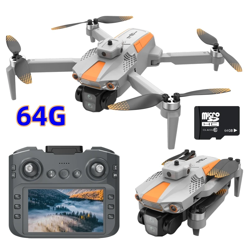 LF669 GPS Drone with 4.5''Screen Remote Control 8K Dual Camera Optical Flow Obstacle Avoidance Brushless Motor RC Quadcopter 64G