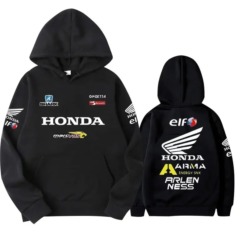 

Honda Logo Hoodie Outdoor Sports Motorcycle Riding Jacket Honda Motorcycle Race Fans Clothing Men's Wear Streetwear Swearshirt