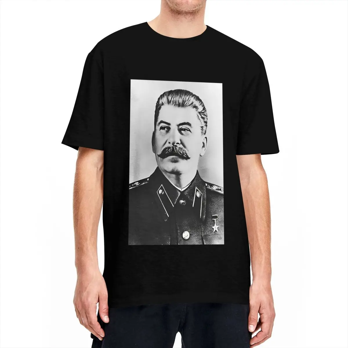 Streetwear T Shirt Stalin Cotton T Shirts Communism Daddy Novelty Tee Shirt for Man Summer Y2K Basic Casual Short Sleeve Tees