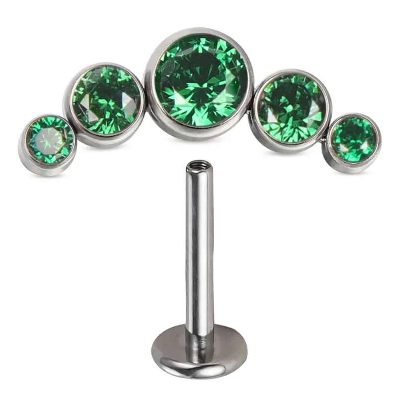 G23 Titanium Ear Studs with CZ Stones