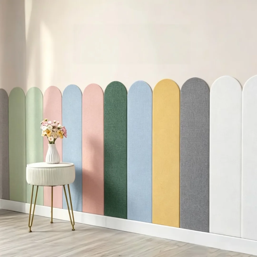 5pcs 60x15cm Wall Stickers-Wall Panel Soundproofing Anti-Collision Wallpaper Self-Adhesive Material Wall Sticker 3D