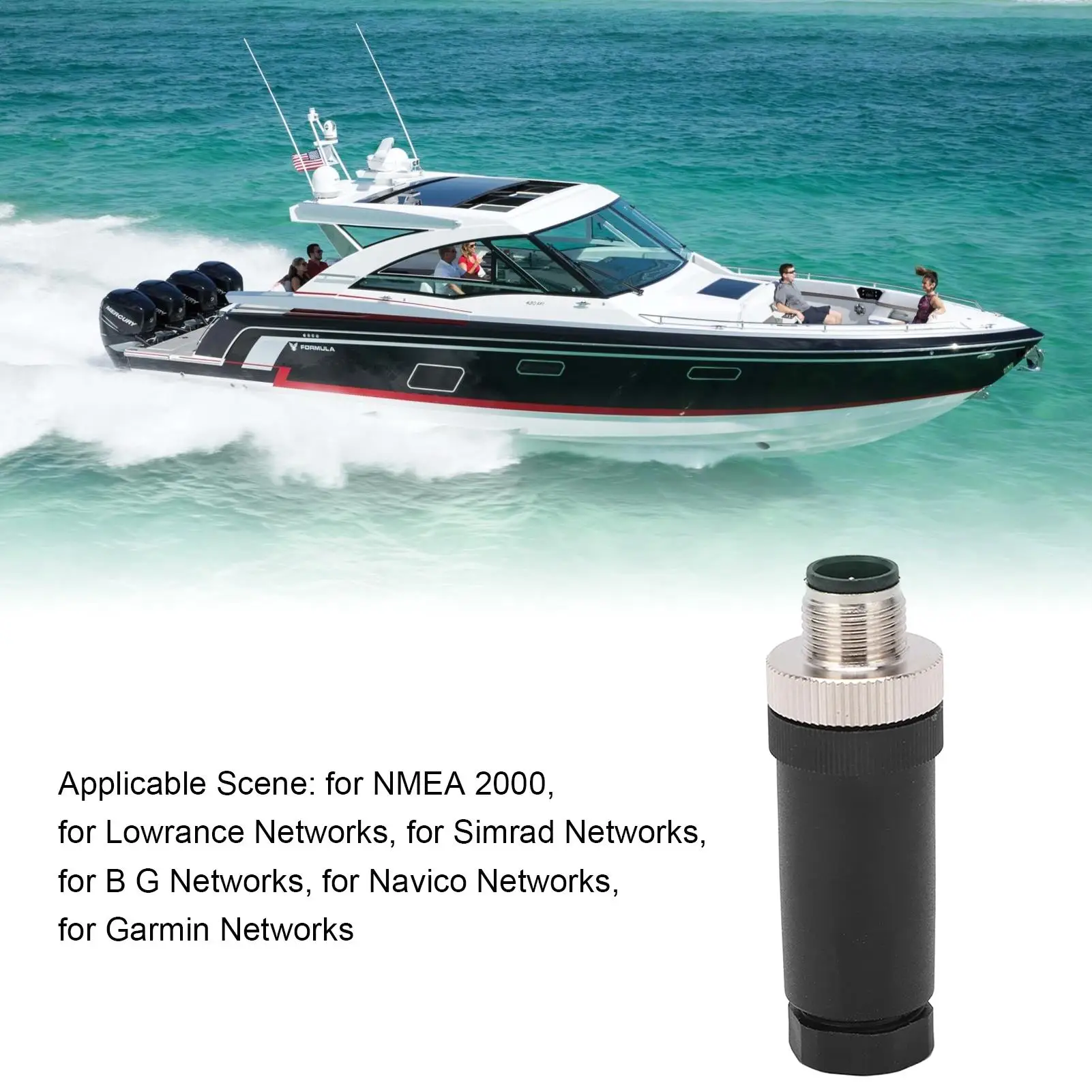 Conector macho de campo impermeable IP67 para barco nmea 2000, Grado Profesional