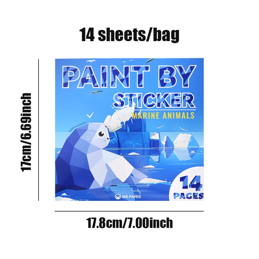 2Style 15Pcs/book Land Animals and Sea Creatures Theme Sticker Book DIY Free Collage Puzzle Leisure Stickers
