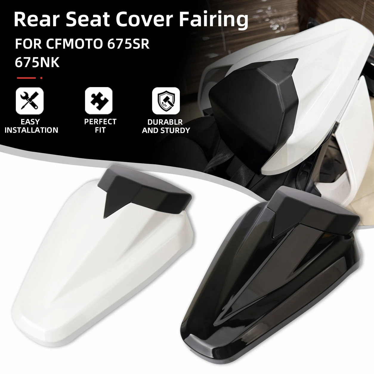 For CFMOTO 675SR 675NK 675SRR 675SR-R 2024 2025 2026 Motorcycle Rear Pillion Seat Cover Cowl Tail Solo Seat Fairing Cowl