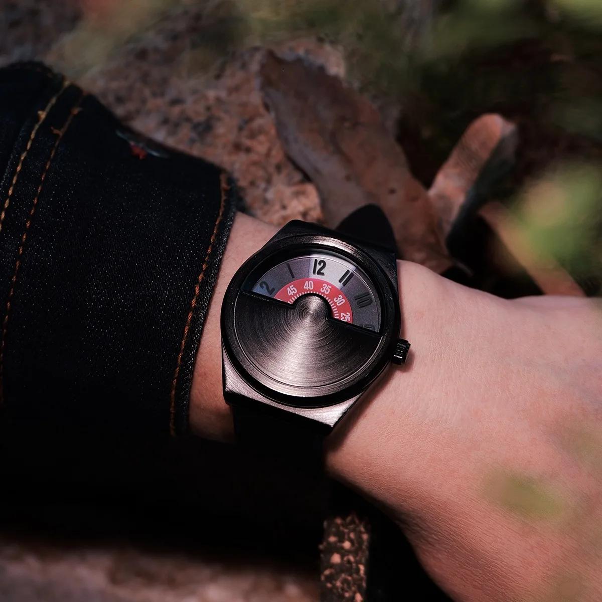 Creative Unique Design Simple Style Rubber Strap Watch Men Classic Black Japanese Luxury Steel Luminous Male Wristwatch Relogio