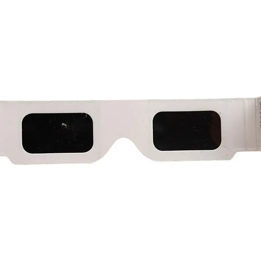 Lunettes éclipse solaire en papier à cadre blanc, observation totale, document aléatoire, 3D, extérieur, anti-UV, lunettes de visualisation, jouets pour enfants