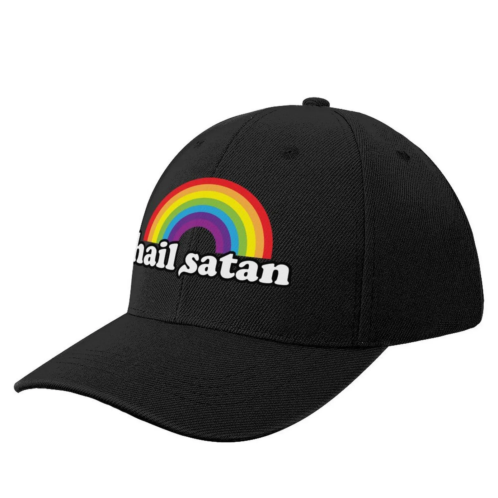 Hail Satan Rainbow Baseball Cap Custom Cap Anime Trucker Hats For Men Women's