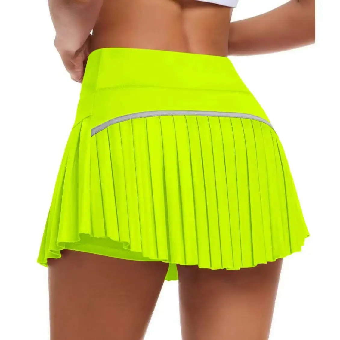 High Waist Women Tennis Pleated Skirt with Inner Lining High Waist Double Layer Design Sport Sexy Fitness Yoga Shorts Dancing