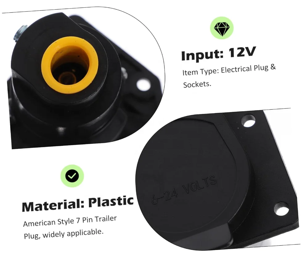 TAPLUS 7pin Blade Socket To 12V Power Adapter With Dustproof Cover 7 Pin Trailer Connector For RVs Car 7 Pin Trailer Socket