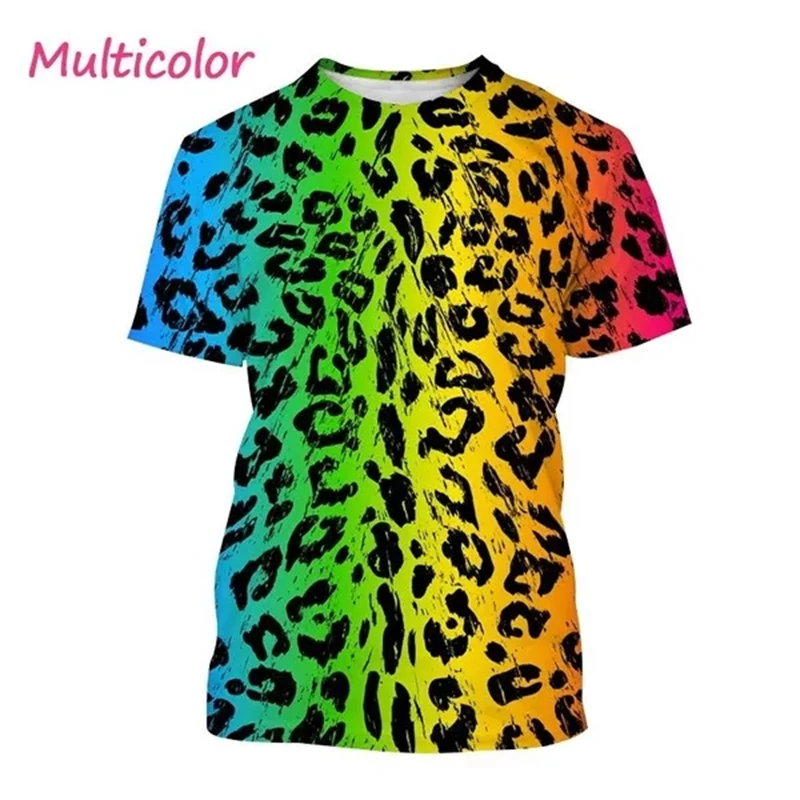 Summer Men T Shirt 3D Leopard Print T-shirt Fashion Men\'s Women\'s Casual Cool Wild Cheetah Short-sleeved T-shirts Streetwear Tee