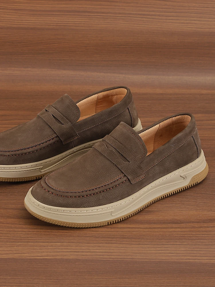 

Мужские лоферы без шнуровки из натуральной кожи, повседневная мягкая обувь из воловьей кожи Bean oes, весенне-осенняя одежда