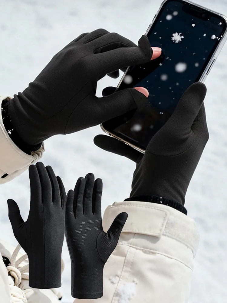 AliExpress NONE GTUBIKE New Winter Warm Ski Glove Lining Fleece Thin Soft Touch Screen Gloves Outdoor Cycling Running Gloves Cold-proof Gloves