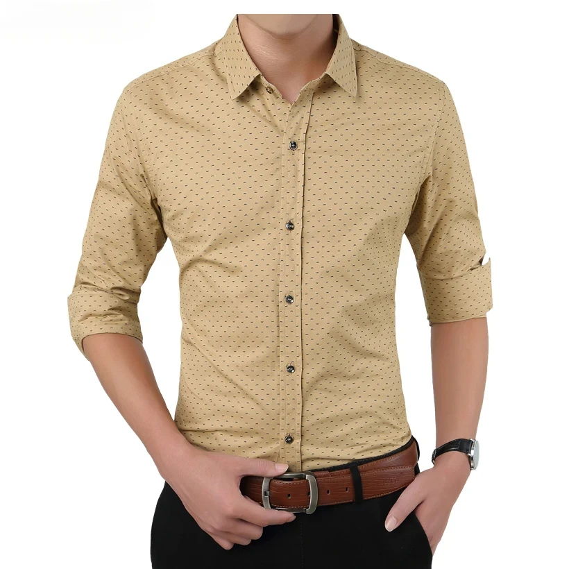 2024 New Spring Men\'s Shirt Floral Printed Male Social Shirts High Quality Cotton Slim Fit Mens Casual Clothing Plus Size 5XL