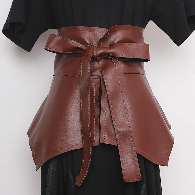 

Корейский стиль, ремень с рюшами на талии, женский пояс из искусственной кожи, универсальный винтажный модный стиль, широкие ремни