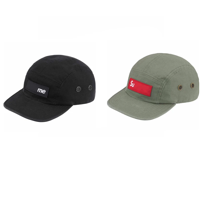 SS24 Military Camp Flat Brim Baseball Cap Letter Embroidery Cotton Casual Style Unisex Autumn Season Hat