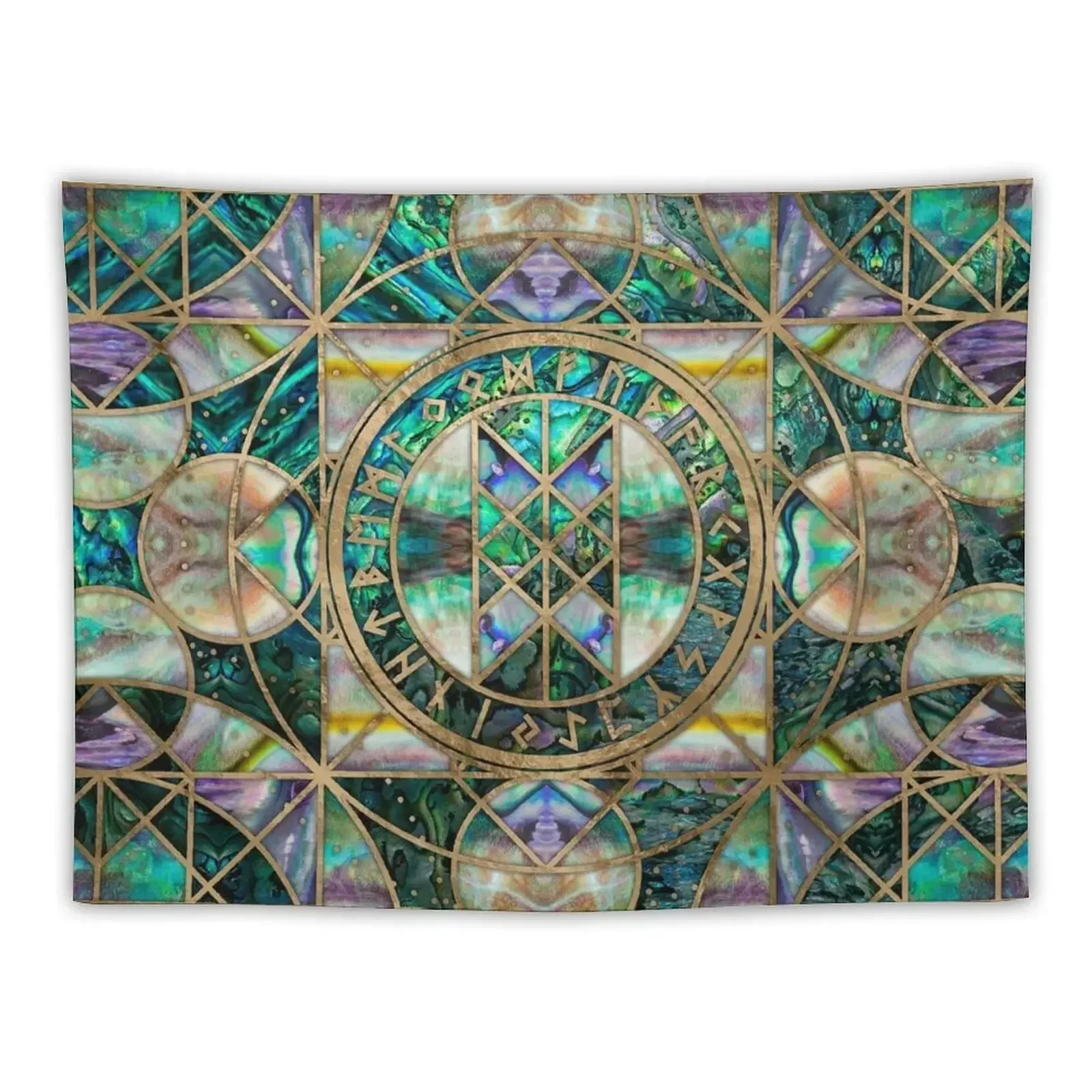 Web of Wyrd The Matrix of Fate -Abalone Shell Tapestry Carpet Wall Living Room Decoration Decoration Room Tapestry