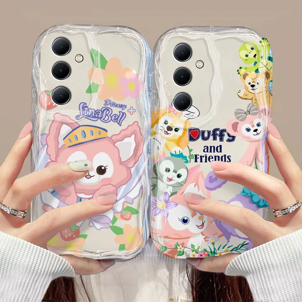 Disney Cartoon Cute LinaBell 3D Wave Phone Case For Samsung Galaxy S24 S23 S21 S20 FE Plus Ultra 4G 5G Soft Silicone Back Cover