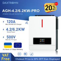 Daxtromn 3.6KW 6.2KW solar inverter 24VDC 48vDC hybrid mppt 6200W pure sine wave hybrid charge controller 120A off grid On Grid