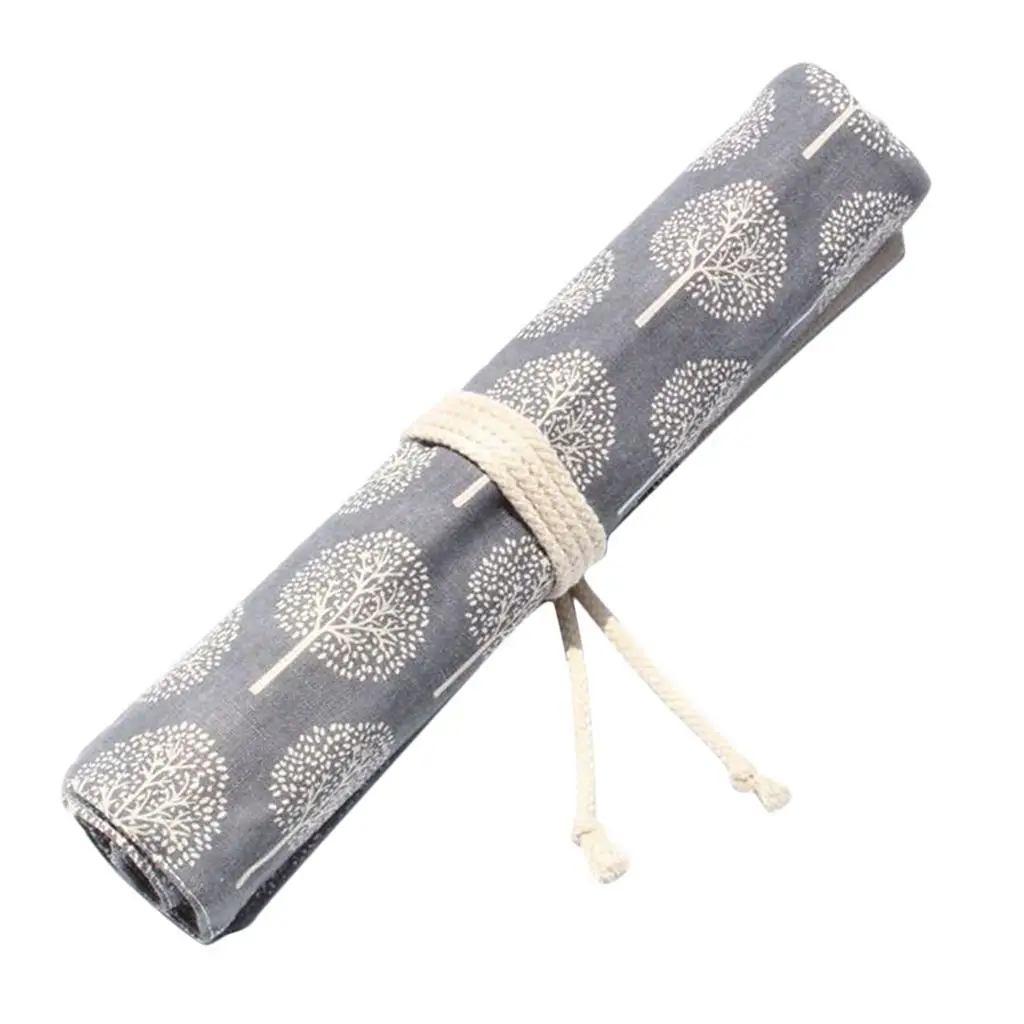 Chinese Style Roll-up Canvas Paint Brush Storage Case  Pouch Bag
