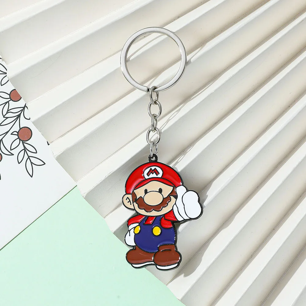 게임 마리오 시리즈 클래식 캐릭터 키 체인 만화 패션 펜던트 마리오 열쇠 고리 액세서리 가장 친한 친구 보석 선물