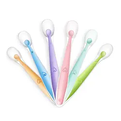 Baby Feeding Spoon Soft Silicone Spoons Training Spoon Temperature Sensing Feeding Feeder Flatware for Child kids Infants