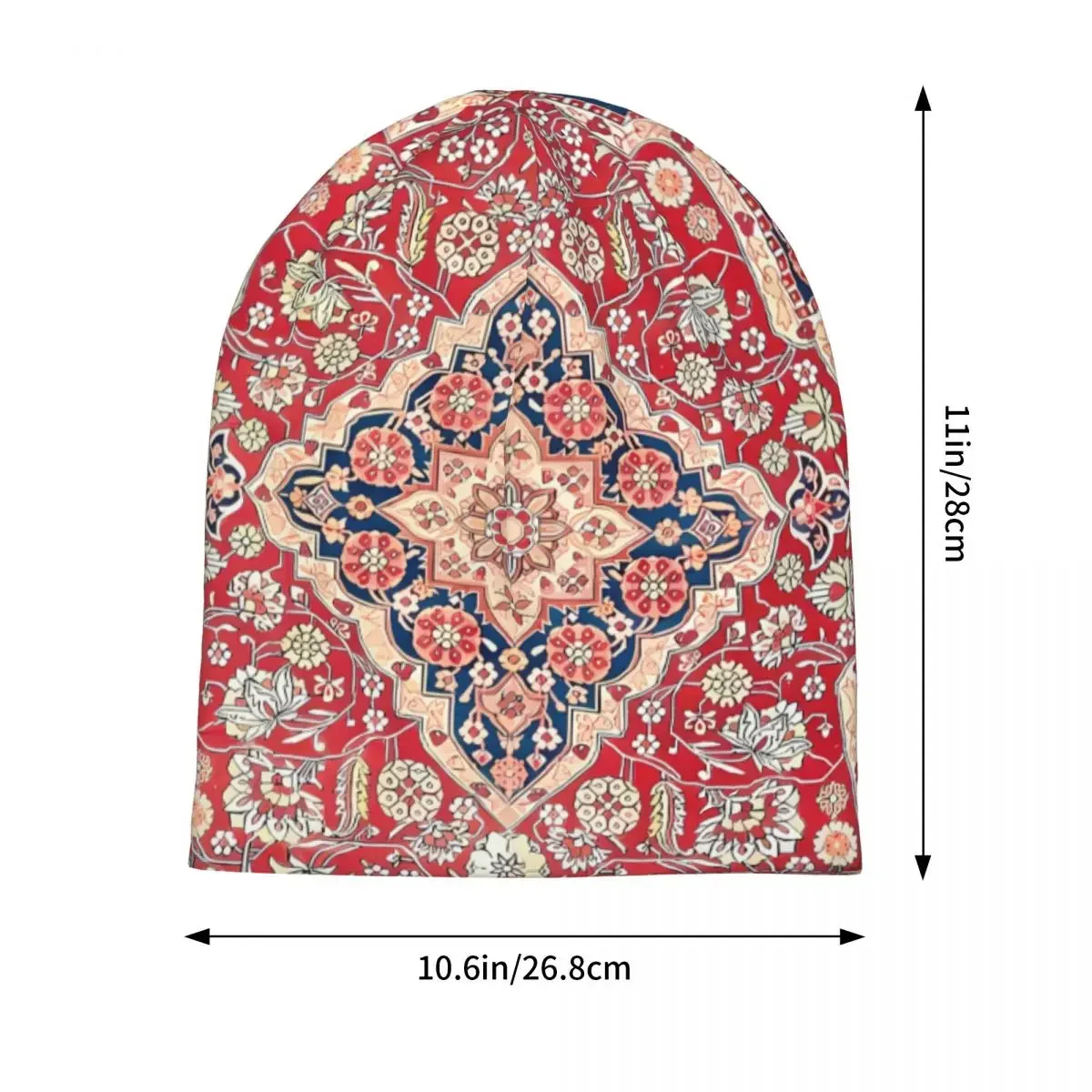 Pink Mohtashem Kashan Bohemian Antique Persian Tabriz Washed Thin Bonnet Outdoor Casual Beanies Protection Men Women Hats