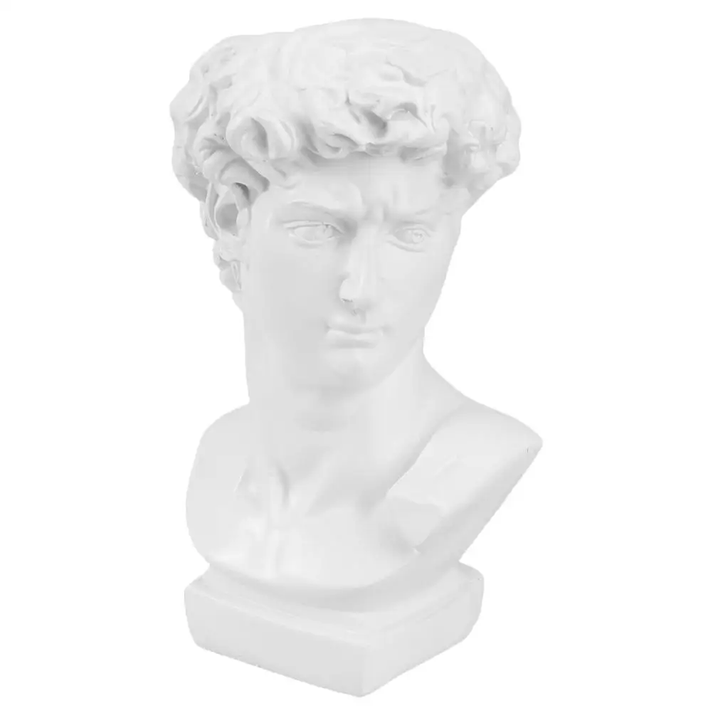 David Statue Pen Holder Pencil Pot Greek Decor Black Resin Material Smooth Texture Vase Plant Container Flower Arrangement