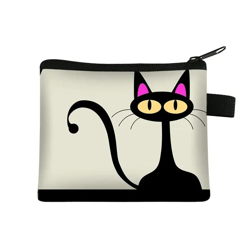 Cute Cartoon Cat Card Holder Coin Purse Change Purses Small Wallets Women Clutch Zipper Coins Bag Pouch Cat Kids Mini Wallet