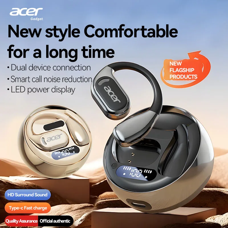 [Official Acer Product] Ohr510 Wireless Bluetooth Headphones Open-Ear Design Comfortable for Wearing Sports Running Fitness Compatible with Mobile Phones Tablets Laptops Multi-Device Compatibility