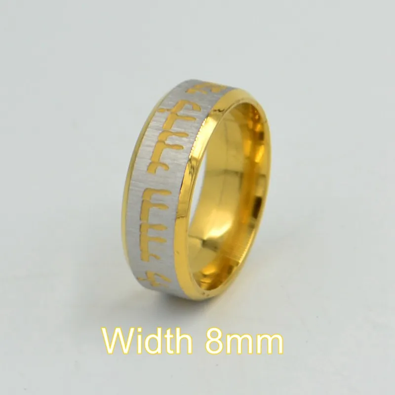 36x Israel Hebrew Etched Carving Engraved Stainless Steel Rings Fashion Jewelry Wholesale