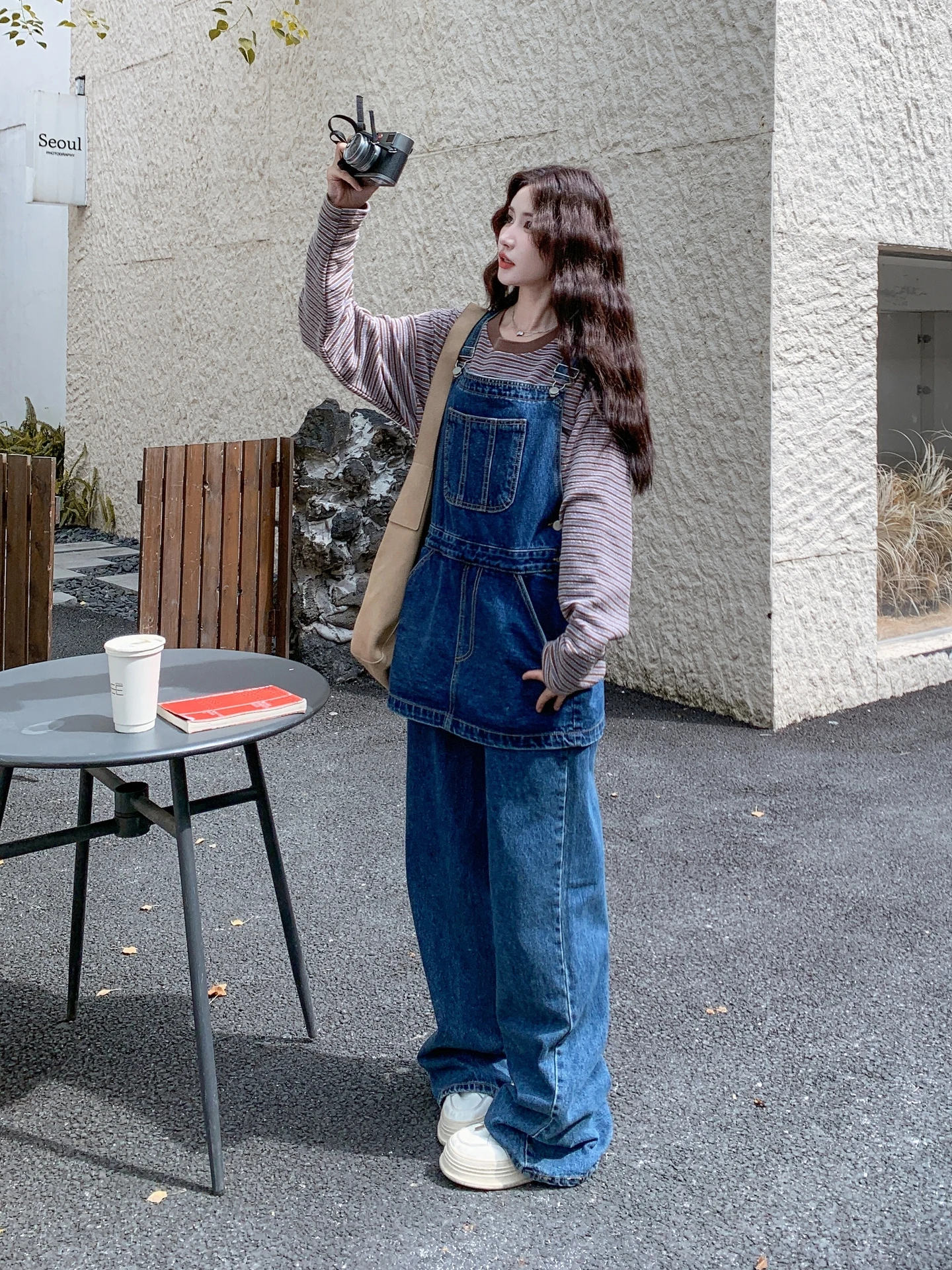 Sli coreano sle macacão de uma peça feminina primavera outono 2025 novas calças compridas de cintura alta comute terno de corte reto