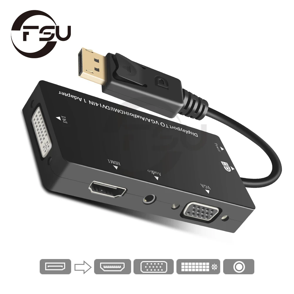 Kompatybilny z DP do HDMI kabel VGA Adapter DVI konwerter Displayport Port wyświetlacza wideo na PC Laptop Monitor projektor TV