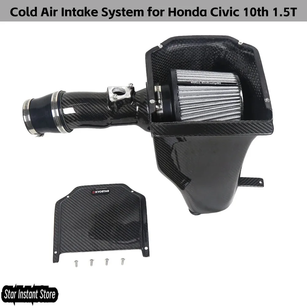 

Carbon Fiber Cold Air Intake System for Honda Civic 10th 1.5T 2016-2021, Performance Air Filter Upgrade