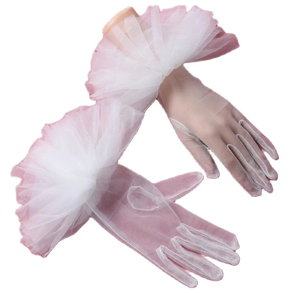 Guantes de novia de estilo de fiesta para mujer, guantes de boda elegantes blancos, adecuados para bola