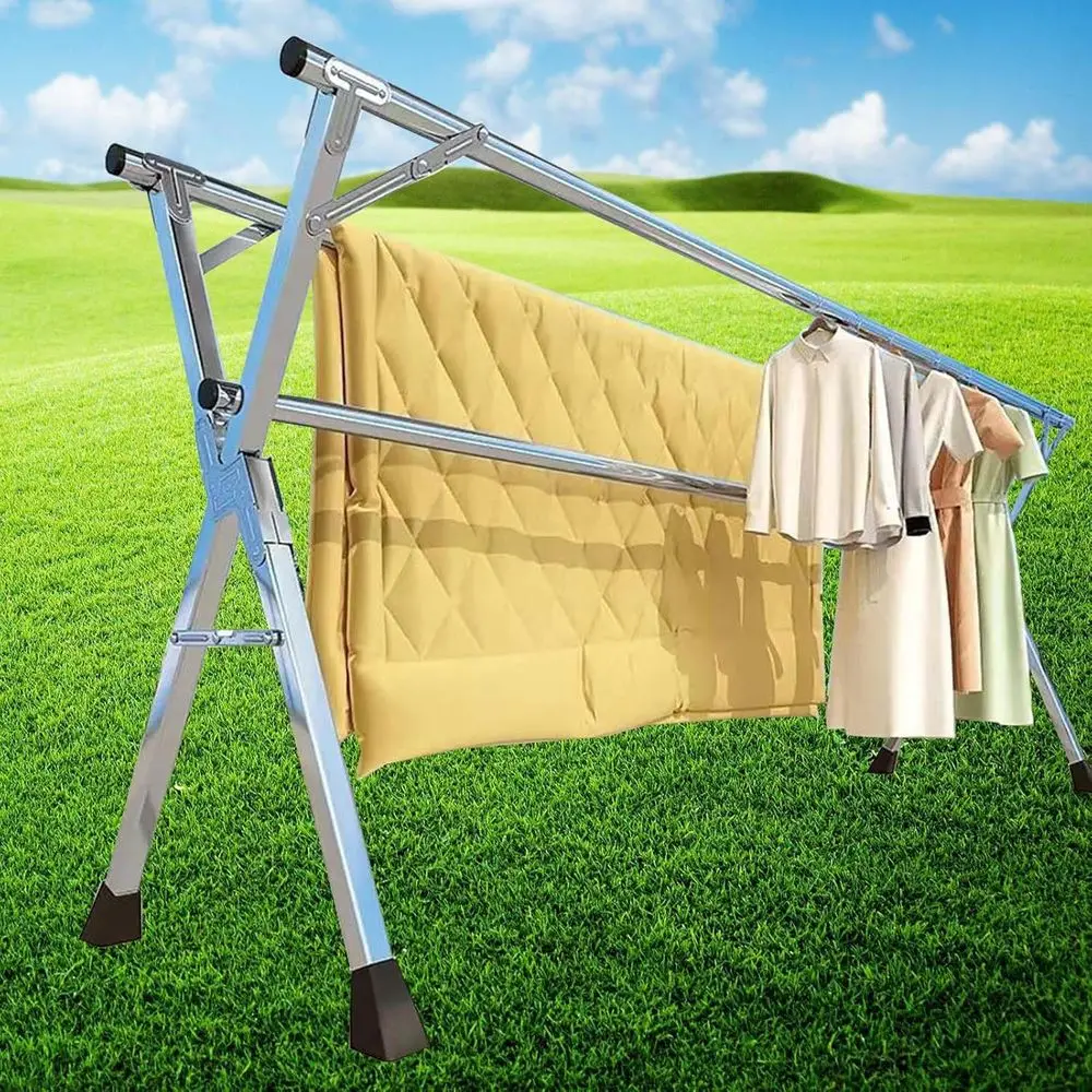 

Heavy-Duty 3-Tier Stainless Steel Folding Drying Rack, 63 Indoor/Outdoor Clothes Dryer