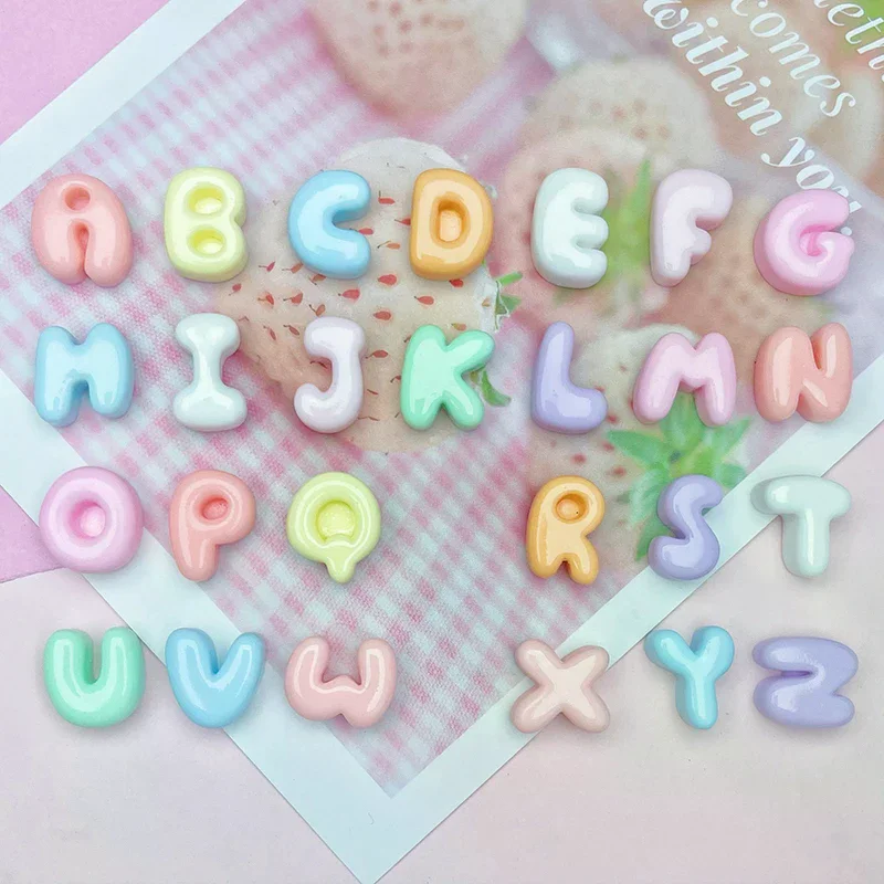 20pcs Mini Letters Mixed Resin Accessories Abcd English Letter Decals Diy Cream Glue Phone Case Hair Clip Decoration Supplies