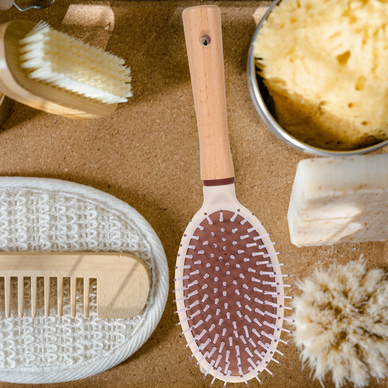 

Wooden Comb Hairbrush Paddle Brush Curly Massage Scalp Styling Accessories Women Gentle Knots Friction Breakage Durable H